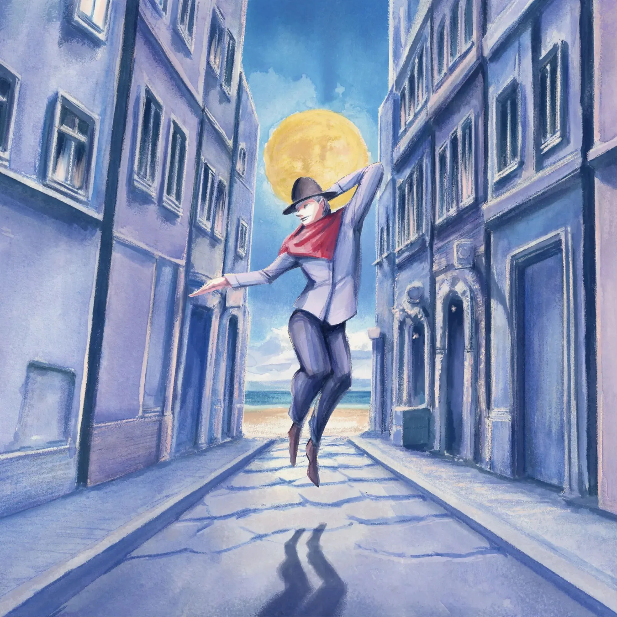 art for Yorushika's song 月に吠える